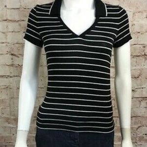 American Eagle “Soft & Sexy” Striped Black Polo